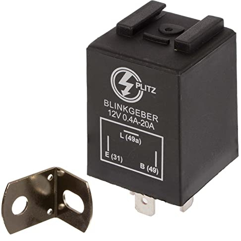 Elektronischer Blinkgeber 12V PLITZ - 3-poliger Anschluß (31, 49, 49a) - 0,02-20A entspricht 0,24-240W - universell einsetzbar - mit Haltewinkel