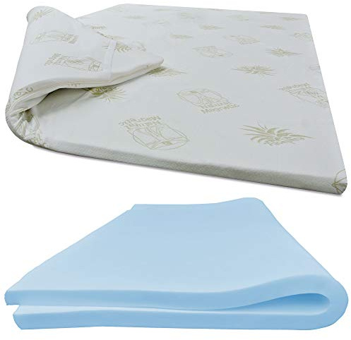 Baldiflex Emporio Matratzenauflage aus Memory Fresh Topper für französisches Bett, 130 x 200 cm, Höhe 3 cm, Bezug aus Aloe Vera.
