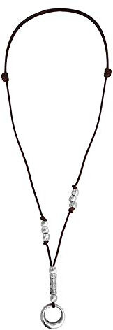 Beau Soleil Jewelry Lederkette Damen mit Anhänger Ring Ibiza Style Längenverstellbar (Braun)