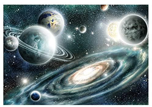 Forwall - Vlies Fototapete Kinderzimmer 104x70 cm Weltraum Weltall Galaxie Planeten Universum Sterne - Fototapeten Tapeten für Kinder Kindertapete - Vliestapete Wandtapete Tapete 3D Effekt