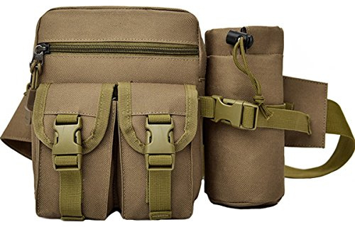 Rullar Hiking Waist Fanny Pack With Water Bottle Holder Tactical Drop Leg Bag Tackle Storage Bags & Wraps Running Waist Hip Belt Bag Motorcycle Bike Pouch Shoulder Bag