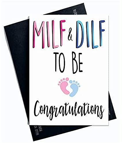 Wall Smart Designs Schwangerschaftskarten Glückwunschkarte Schwangerschaft Karte Baby On The Way Milf DILF Lustige Karte Scherzkarte Babyparty Neuheit Karten Schwangere PC446