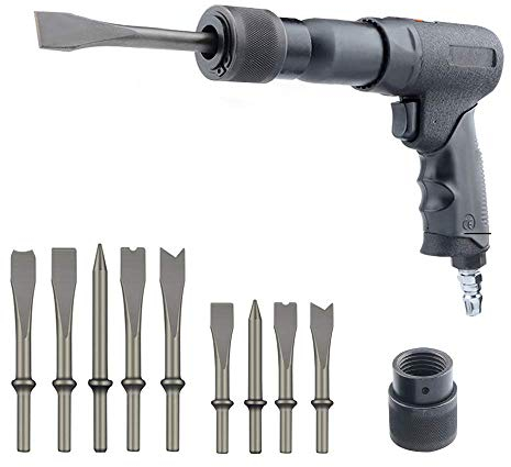 MXBAOHENG Pneumatic Concrete Breaker Air Hammer Air Compressor Chipping Hammer Kit Concrete Chisel Handheld Gas Shovels Demolition Jack Hammer with 9 Chisels/1 Chuck