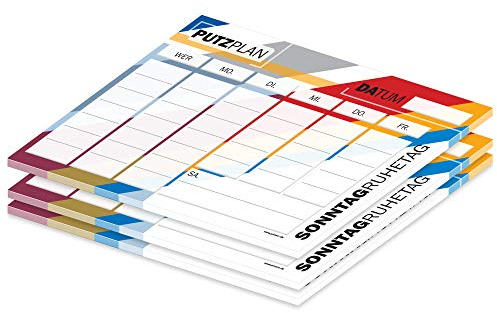PRICARO Putzplan Streifen, bunt, A4, 25 Blatt, 3 Stück