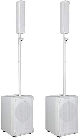 2x RCF EVOX JMIX8 Active 2Way Line Array System inc. Covers (White)