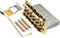 Musiclily Pro 56,5mm Vintage Ponte Tremolo 6 Viti Selle in Acciaio per Chitarra Elettrica Vintage Fender American Strat, Dorato