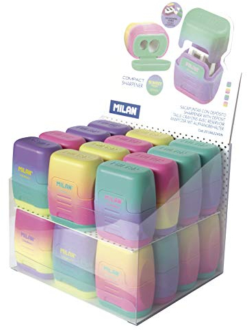 Sacapuntas milan compact sunset plastico 2 usos colores surtidos