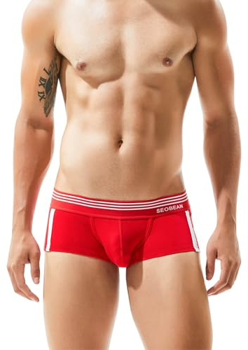 BEEMEN Herren Boxershorts Low Rise – Sexy Männer Unterwäsche mit Niedriger Taille aus Baumwolle, Bequeme Trunks Unterhosen für Alltag & Sport