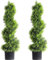 Künstliche Zypresse, 90 cm, spiralförmig, künstlicher Zypressenbaum, Dekoration, Kunstpflanze, Kunststoff-Bonsai für Außen- und Innenbereich, Wohnzimmer, Haustür, 2 Stück