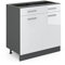 Vicco Küchenunterschrank R-Line, Weiß Hochglanz, 80 cm ohne Arbeitsplatte
