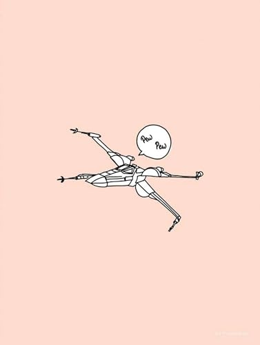 Komar Wandbild - Star Wars Pew Pew - Größe: 30 x 40 cm (ohne Rahmen) - Dekoration, Kinderzimmer, Poster, Kunstdruck