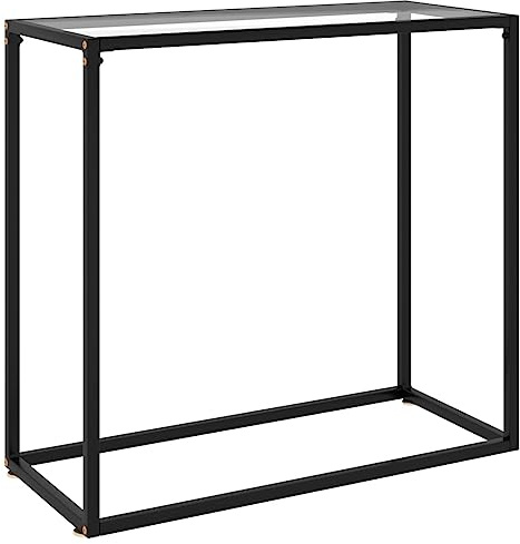 vidaXL Konsolentisch Konsole Beistelltisch Flurtisch Sideboard Frisiertisch Wandtisch Schminktisch Ablagetisch Transparent 80x35x75cm Hartglas