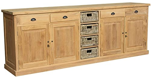 Teako Design Sideboard Bergvik Teak Massivholz, Vollholz- 210x 90x 60 cm (B/H/T)