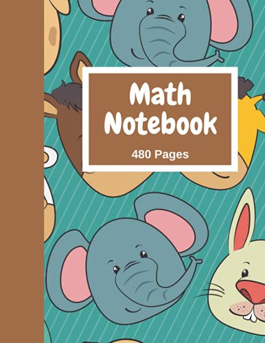 Big Fat Math Notebook | Animals Cover | 480 grid pages | Perfect for Kids: Math Notebook with Graph Paper, Math Notebook for KIDS, Math Notebook Graph Paper Large 8.5x11