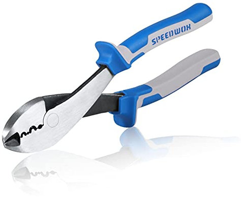 SPEEDWOX Electrical Pliers, 8-Inch Terminal Crimp Pliers with Wire Cutter, Wire Crimper Cutting Tool for Insulated and Non-Insulated terminals and connectors