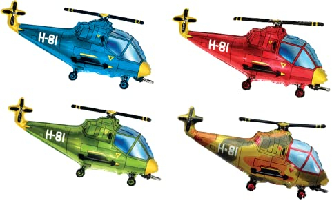Riesen Super Form Folienballons XL Groß Kindergeburtstag (Helikopter 96.5 cm)