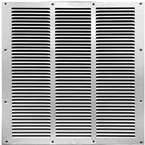 mosegor Griglia di ventilazione in alluminio, 600 x 600 mm, quadrata in metallo zincato, griglia di ventilazione per parete laterale e soffitto (600 x 600 mm)