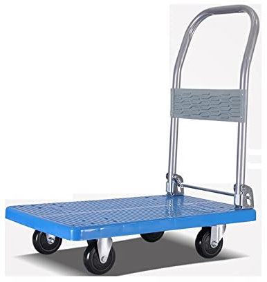 TOMYEUS Plattformwagen Plattformwagen verdicken Handwagen mit 360-Grad-Schwenkrädern und Faltbarer Griff still for den Einkaufsgepäck Umzugswagen Hochleistungswagen (Size : 72 * 46-330lb)