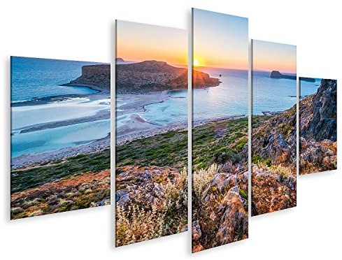 islandburner Bild auf Leinwand Sonnenuntergang Über Balos Strand Kreta Griechenland Insel Gramvousa Schön Horiz Bilder Wandbilder Poster