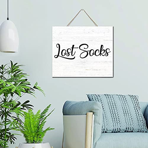 NABRAND Lost Socks Regal-Dekor-Schilder, personalisierte Holzschilder, niedliche Wandkunst, Holzschild, Heimdekoration für Kaminsims, Küche, 25,4 x 30,5 cm