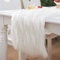 Pontedinvoy Kunstfell Modern Tischläufer - Deko Fell Tischläufer Weiß，Weihnachten Tischläufer für Weihnachten ,Hochzeit，Home Esstisch, Schminktisch, Couchtisch Moderner Tischläuf (30x180cm)