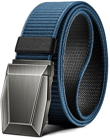 KEMISANT Taktischer Gürtel, Gürtel Herren Arbeitsgürtel Militär Wandern 3,8cm,Schnellverschluss Metallschnalle(Schwarz/Purpurblau,105cm/30-34 taille verstellbar)