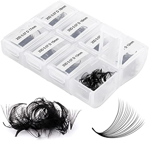Fadlash Pre Made Fan Eyelash Extensions 20D 0.07mm D Curl MIX 8-15mm 600pcs Volume Lash Extensions Loose Fans Pre Made Volume Lashes
