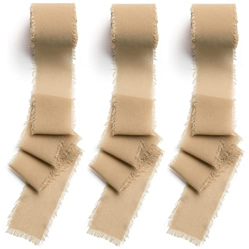 CHUQING 3 Rollen Vintage Geschenkband Hochzeit 38mm Breite Schleifenband Chiffonband Decoband Stoffband für Geschenkverpackung Handwerk Weihnachten Party Deko