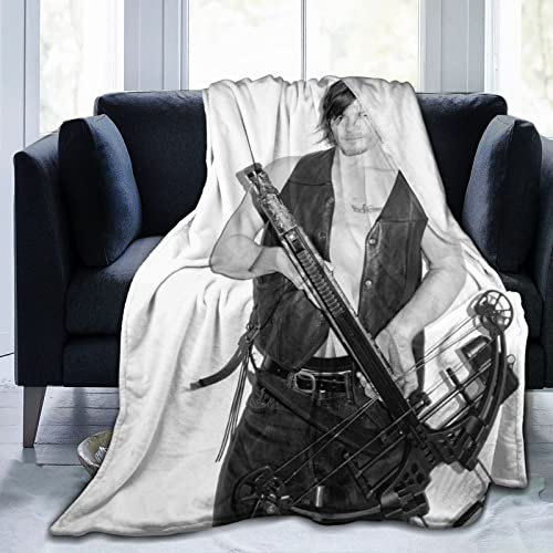 Norman Reedus Decke Daryl Dixon 3D-Druck Lammdecke Plüschdecke Bettwäsche Dekor Decke für Wohnzimmer Bett 150 cm x 125 cm