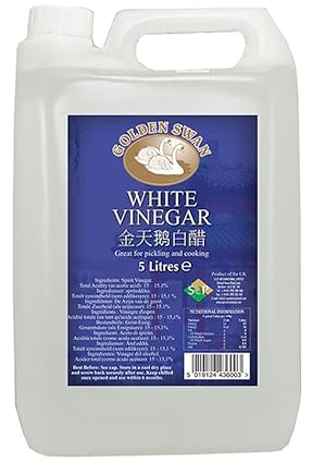 Golden Swan UK Distilled White Vinegar 5L - Premium Cleaning, Pickling, Marinating & Cooking Solution - Pure & Versatile Vinegar (1 Pack)