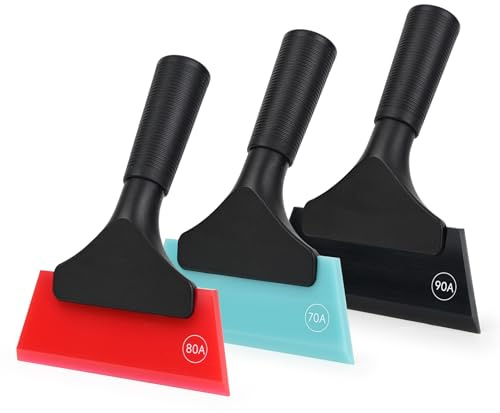 EHDIS Multi-Purpose Rubber Squeegee for Window, Glass, Shower Door, Car Windshield Different Hardness Anti-Scratch Small Window Squeegee (Mix)