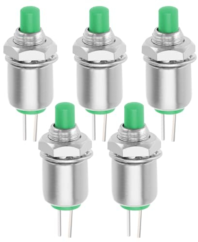 eMagTech 5 Pz 2pin Microminiatura Pulsante Momentaneo DS-402 Mini Interruttore A Pulsante Micro Lockless Momentaneo Interruttore off-(On) SPST 125V 1A 5mm Verde