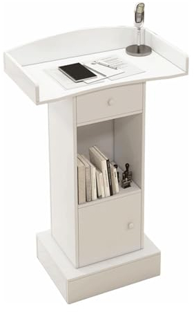 EYPKPL Rednerpult Hölzernes Podium-Backsplash-Design-Rednerpult, solide Struktur, Podiumsständer mit Lagerregal, Kanzeln, stehendes Rednerpult Benutzen Sie es überall