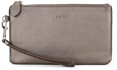 befen 100% Genuine Leather Clutch Bags for Women,【Small】 Real Leather Ladies Wristlet Purse with Detachable Wrist Strap & Zip Closure for Evening,Holiday, Fit Phone 8 Plus or Phone Less 6.5 Inch