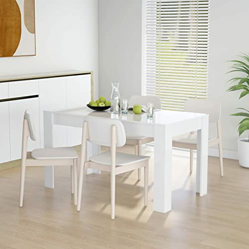 Generisch Esstisch Küchentisch Esszimmertisch Spanplatte Hochglanz weiß 140x74,5x76 cm