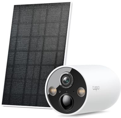 Tapo C425 KIT Caméra de sécurité intelligente sans fil et panneau solaire | 2K QHD 4MP 1440p | Alimentation ininterrompue | Vision nocturne couleur | Détection IA gratuite | IP66 résistant aux