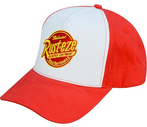 Concept One Unisex-Erwachsene Disney Pixar Cars, Rust-eze-Logo, Baumwolle, Verstellbar, Snapback-Hut Gebogener Krempe Baseballkappe, Rot/Ausflug, einfarbig (Getaway Solids), Einheitsgre