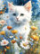 Malen Nach Zahlen Erwachsene Beginner Blume Kat Paint by Number Artwork Paint by Number Kits Colorful Canvas Oil Painting by Number Home Wall Dekoration Geschenke 40x50cm Frameless G-151