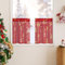 PONY DANCE Rideaux Voilages Noel - Voilage Rouge 60x90cm Semi-Transparents, Motifs de Noël, Rideu Passe Tringle, Décoration Moderne pour Fenêtre de Salon Chambre Cuisine, 2 Pièces