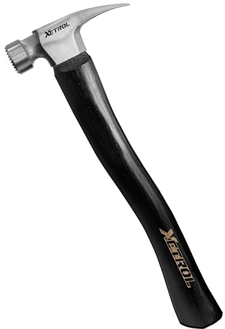 XETROL California Hammer 16 oz, Rip Claw, Milled Face, Hickory Wood Handle, Curved Handle