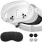 Qoosea 4 in 1 Schutzhülle für Meta Quest 3S, Hülle Zubehör Kompatibel mit Meta Quest 3S VR Brille, Transparent TPU Schutzschale vor Kratzern Case, mit Headset Cover, Objektivschutz aus Gehärtetem Glas