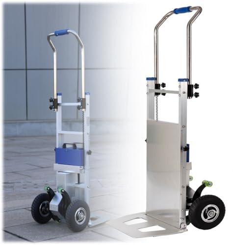 DGHKB Carrello Saliscale Elettrico,Carrello Saliscale,Montascale Elettrico,Lega di Alluminio,con Maniglia Allungabile,Carrello con Ruote Portatutto,capacità di Carico 200 Kg/440 Libbre A