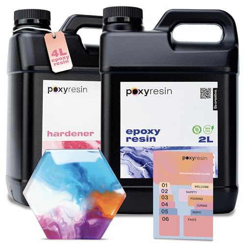 4L Epoxy Resin Kit for Table Top | Deep Pour, No Bubble, UV Resistant, 35 Minute Work Time, Clear Casting Resin With Hardener Uk | Food Safe Craft Resin Art Kit For Adults