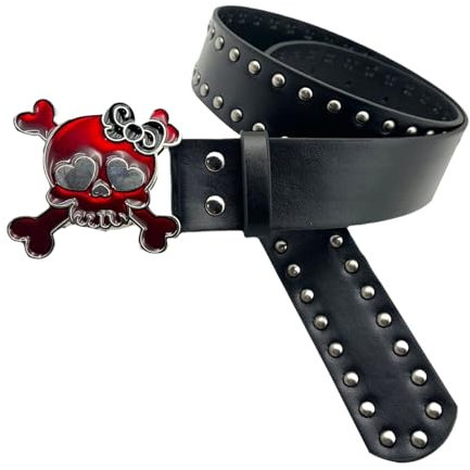 Cool Fan Belt Skull Denims Belt Street Styles Jeans Belt Girls Aesthetic Belt For Party And Motorcycle