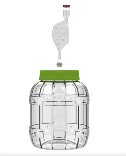 Do It At Home Bocal en plastique PET 3 litres et fermenteur à sas pour vin et bière