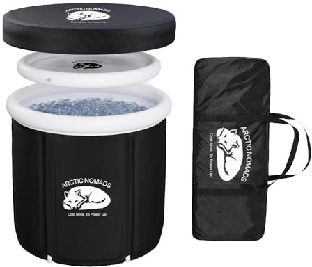 TAKKO LIVIN Bañera Hielo Ice Bath ARCTIC NOMADS Hinchable Adulto XL(90 Ø)+Bolsa Almacenamiento+Cubitera+Termómetro|Bañera Hielo TOALLA 100% ALGODON REGALO ACTIVACION CONCENTRACION RENDIMIENTO FOCO
