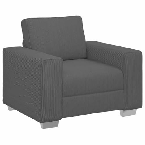 vidaXL Sessel Dunkelgrau 60 cm Cordstoff, Sofasessel, Fernsehsessel, Relaxsessel, Einzelsofa, Relaxsofa, Wohnzimmer Sessel, Polstersofa, Polstersessel