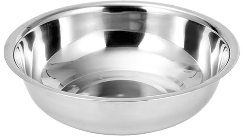 Hemobllo Edelstahl Schüssel 30cm - 304 Rostfreier Stahl Küchenbecken, Multifunktionale Gemüseschüssel, Große Rührschüssel für Teig & Salat, Robustes Waschbecken für Haushalt & Camping - Silber