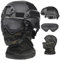 YChoolco Casque Airsoft Mich Noir avec Cagoule Élastique Masque Antibuée Lunettes Airsoft Protection Tactique Intégrale for la Chasse