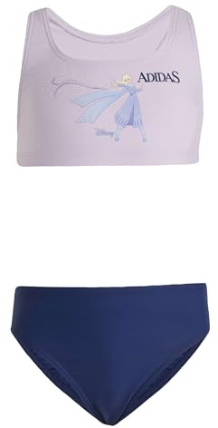 adidas Girl's Disney Frozen Bikini Set, Ice Lavender/Dark Blue, 9-10 Years